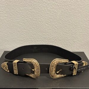 B-Low the Belt Black with Gold Buckle Women's Belt